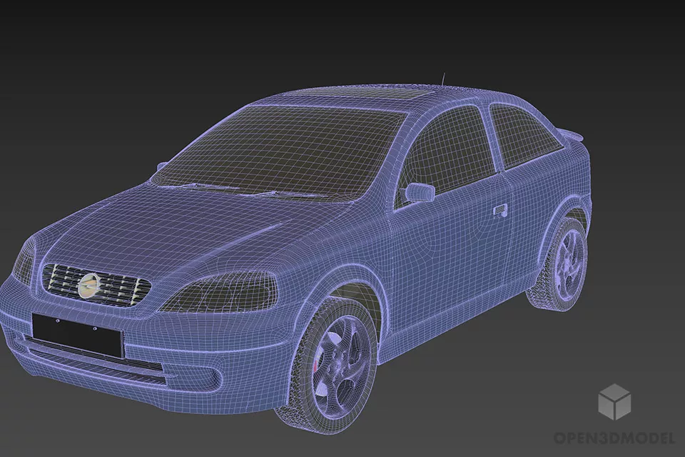 Sedan Car Opel Astra 3d model 2