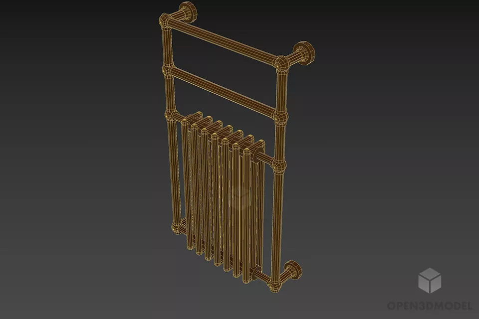 Towel Rail With Heater Covered 3d model 2