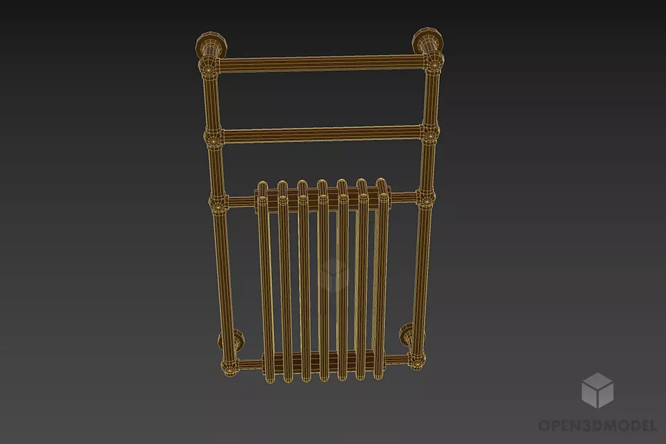 Towel Rail With Heater Covered 3d model 3