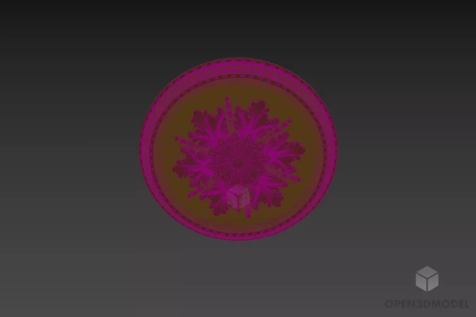 Rosette Flower Ceiling Decoration 3d model 3