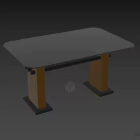 Glass Table Fixed Leg 3d model