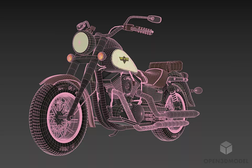 Sports Bike Motorcycle Kawasaki 3d model 2