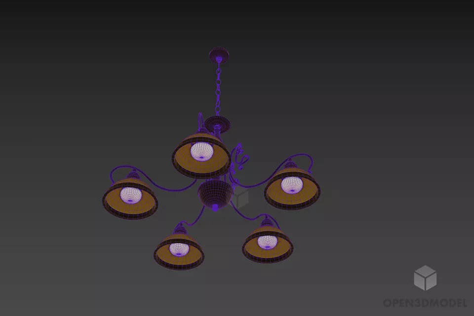 Antique Brass Ceiling Lamp Blitz 3d model 3