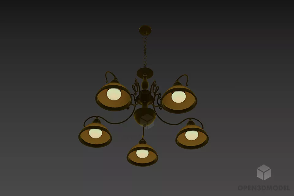 Modern Ceiling Lamp With Sphere Shade 3d model
