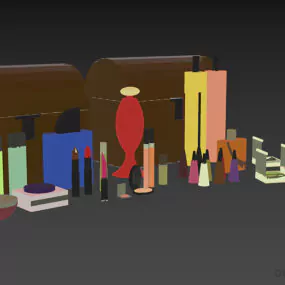 Cosmetics With Chest 3d model
