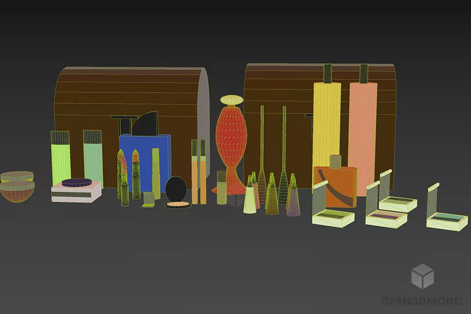 Cosmetics With Chest 3d model 3