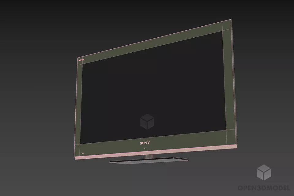 Flat Tv Sony Bravia 3d model 2