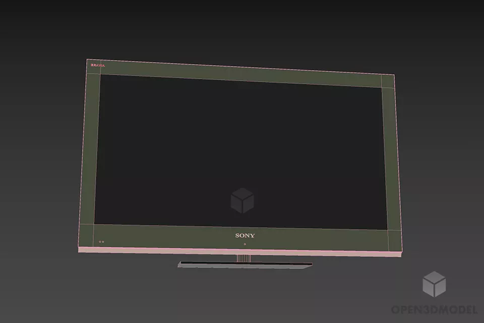 Flat Tv Sony Bravia 3d model 3