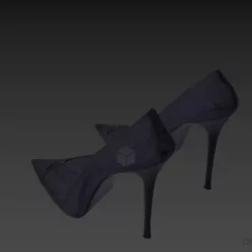 Fashion Shoes With Bow For Women 3d model
