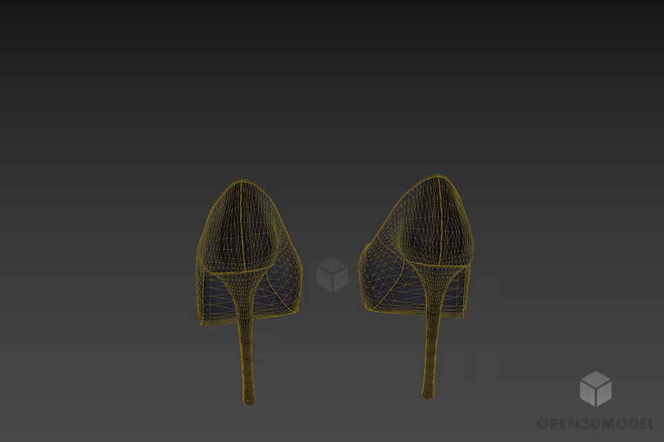 Fashion Shoes With Bow For Women 3d model 3