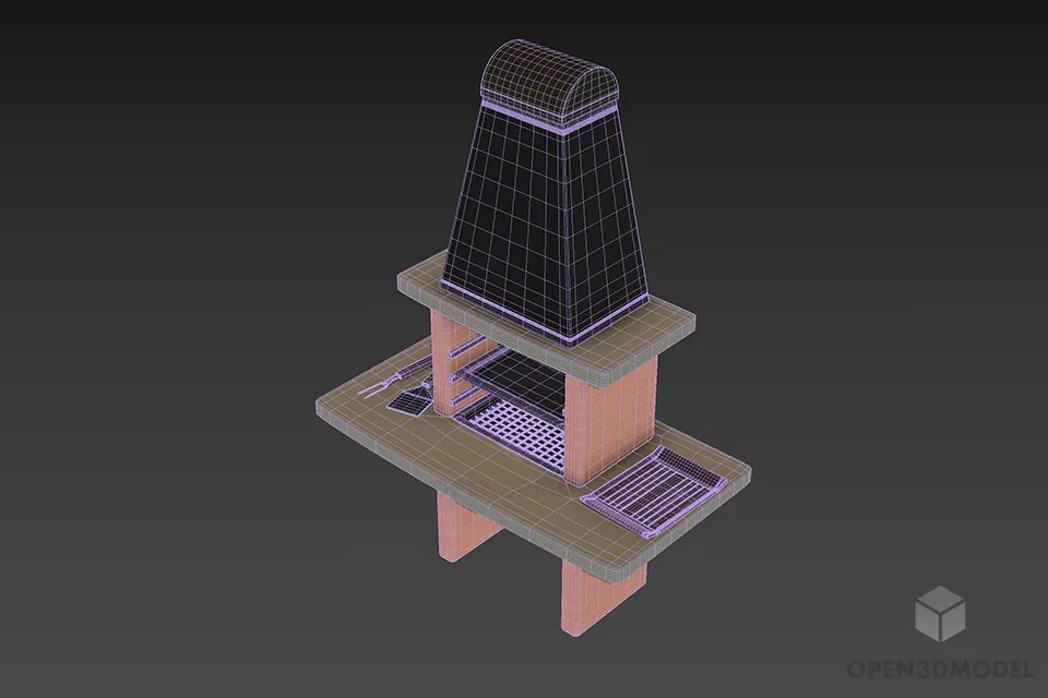 Oven Fireplace 3d model 2