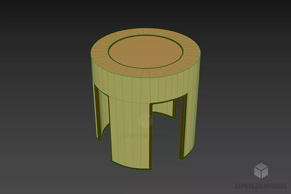 Round Stool 3d model 3