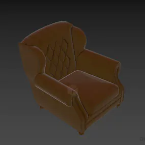 Fabric Armchair With England Flag 3d model