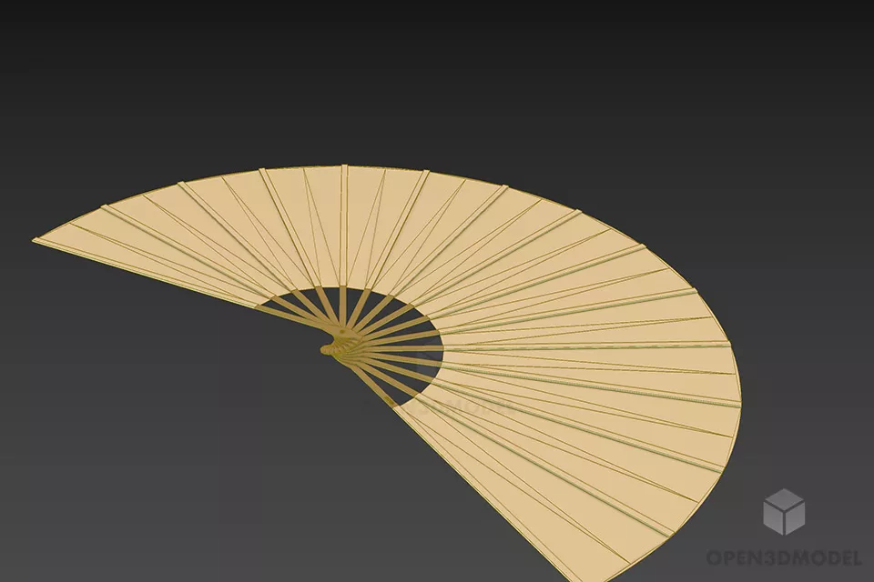 Paper Fan 3d model 2