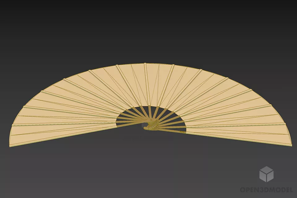 Paper Fan 3d model 3