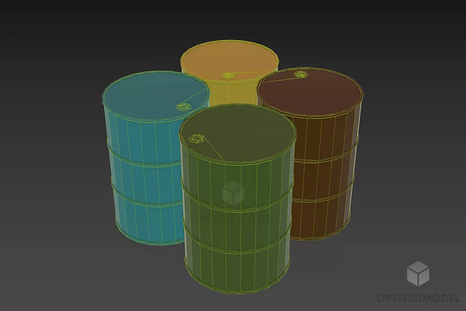 Rustic Iron Barrel 3d model 2