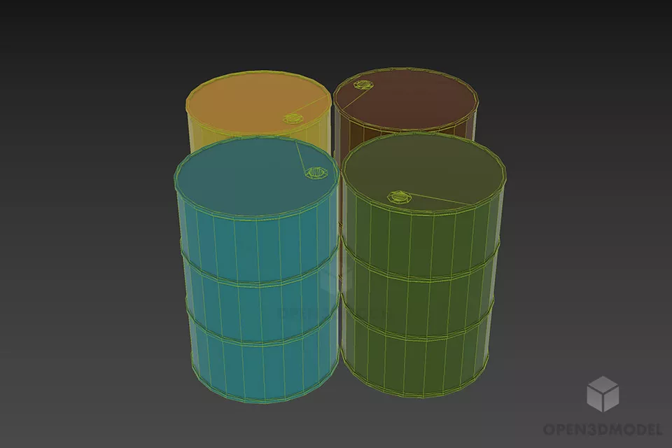 Rustic Iron Barrel 3d model 3