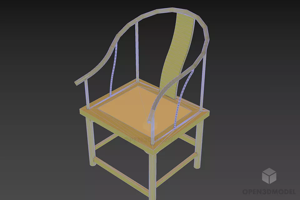 Chinese Ming Armchair 3d model 2