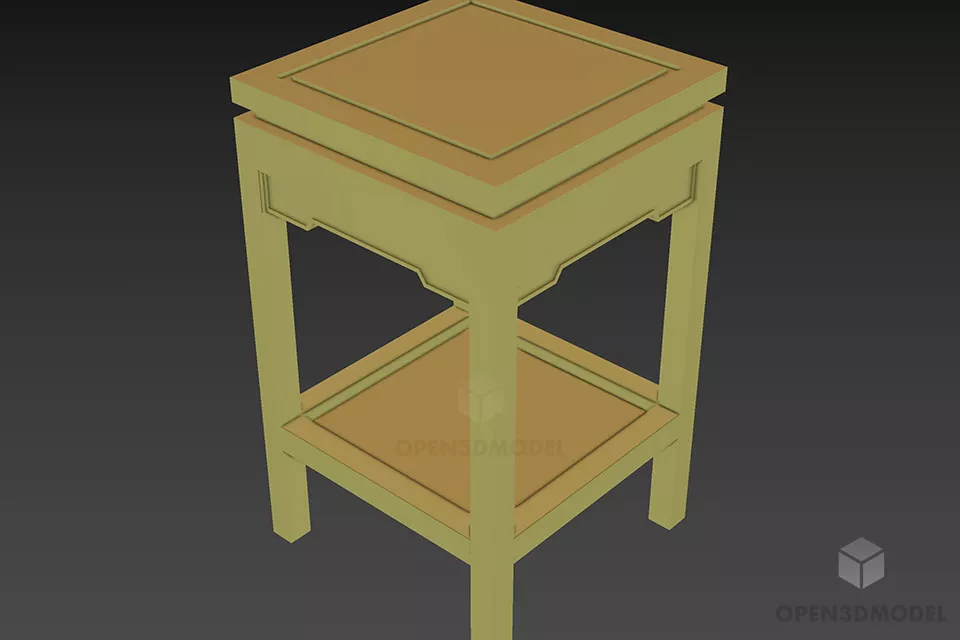 Simple Shelf With Mirror 3d model