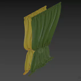 Fabric Curtain Set 3d model