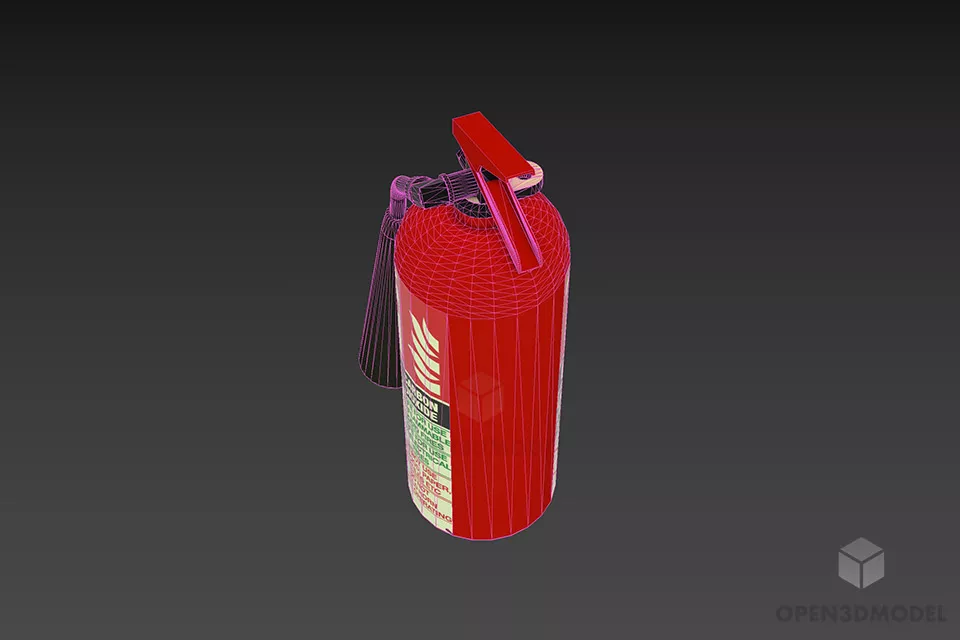 Single Fire Extinguisher 3d model 3