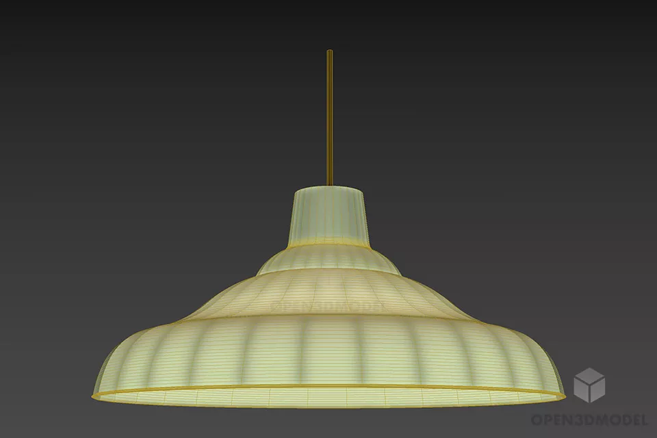 Industrial Lamp Aluminum Shade 3d model 2
