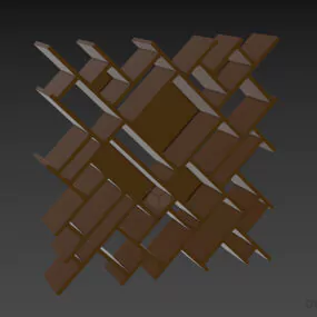 Wood Shelf Lattice Shape 3d model