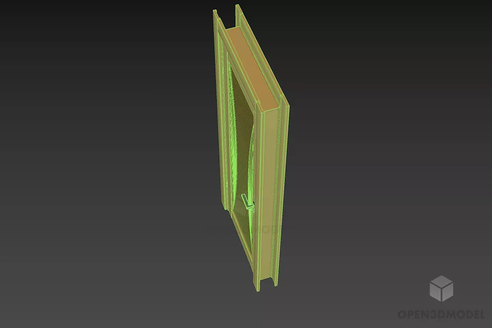 Apartment Wood Door With Frame 3d model 2