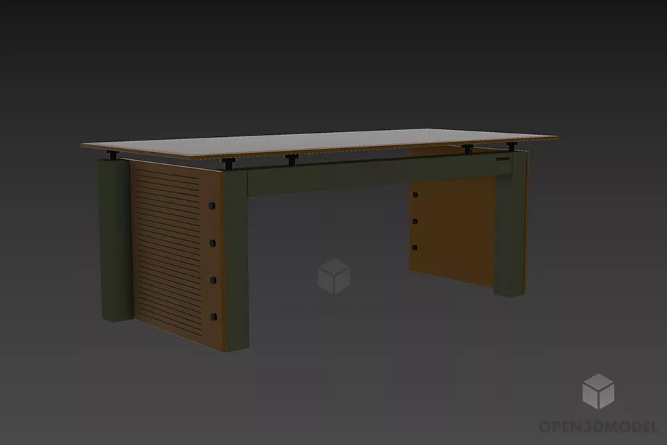 Side Console Carved Style 3d model