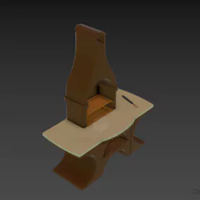 Marble Oven With Stand 3d model