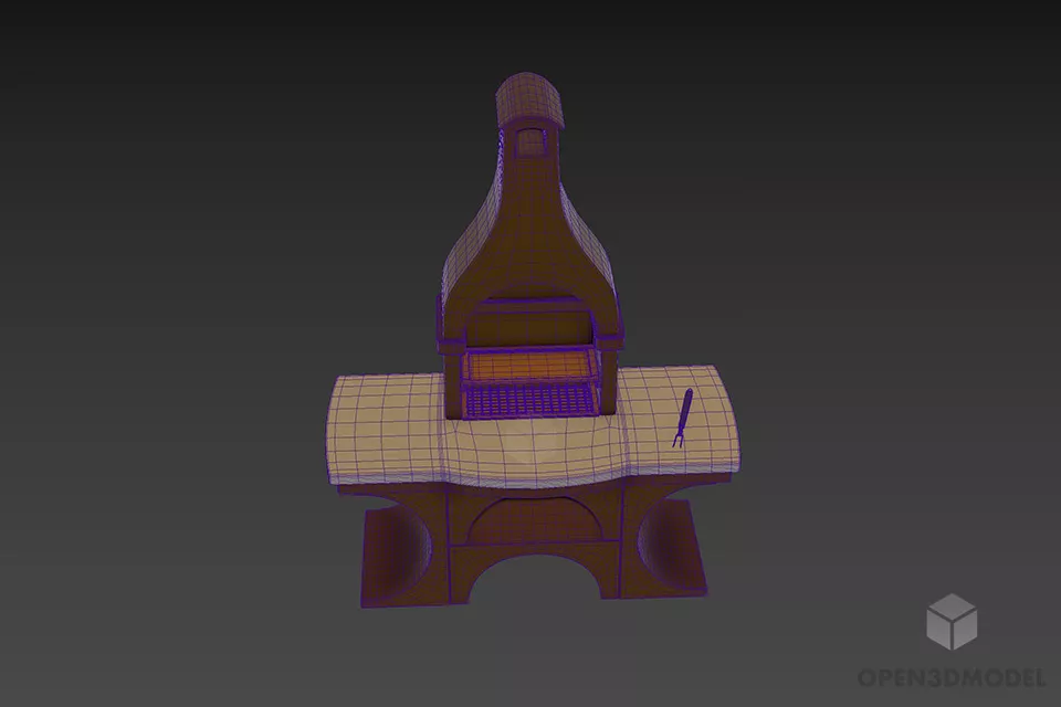 Marble Oven With Stand 3d model 3