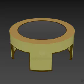 Round Glass Glass Table 3d model