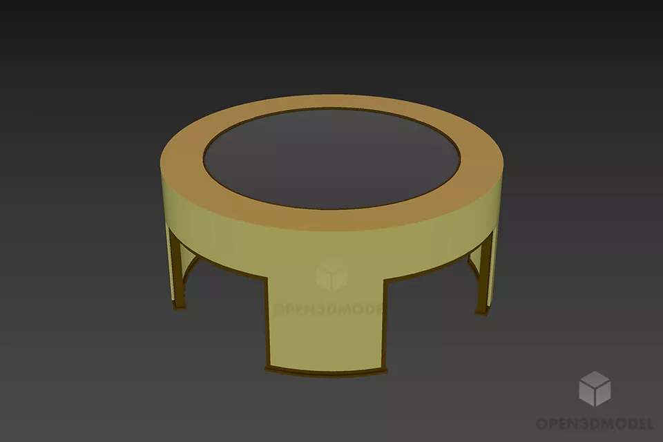 Office Corner Table With Shelf 3d model