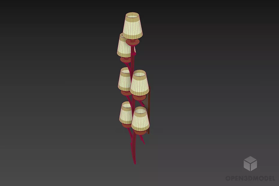 Sconce Lam Tree Shape 3d model 2