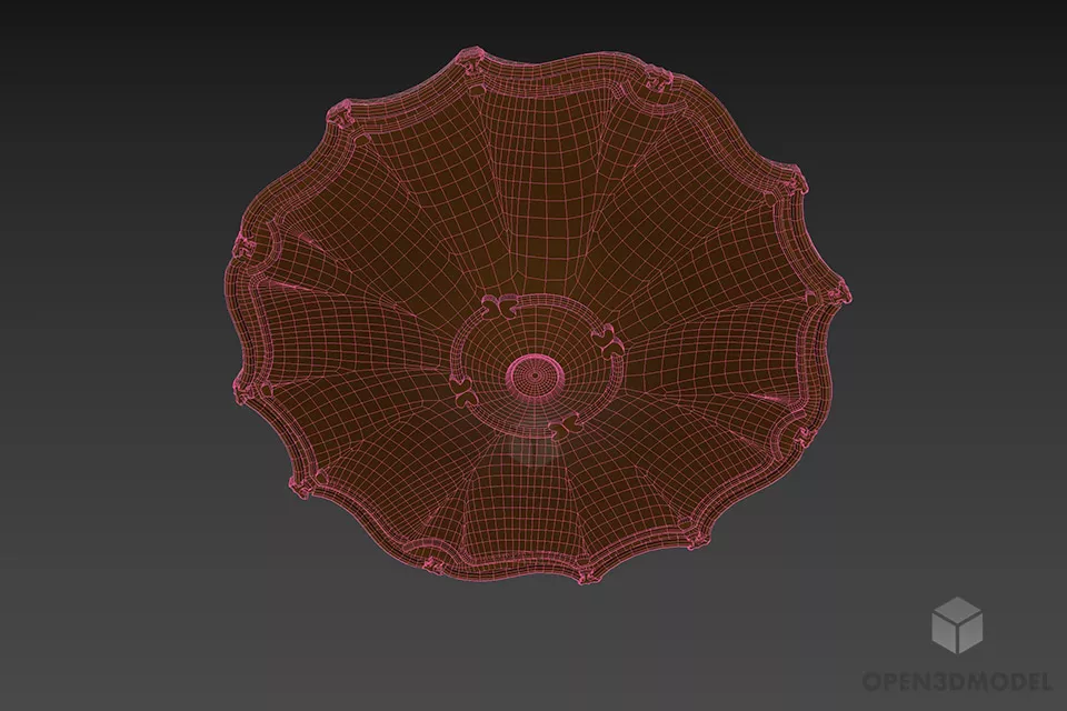 Circle Rosette Decorative 3d model 2