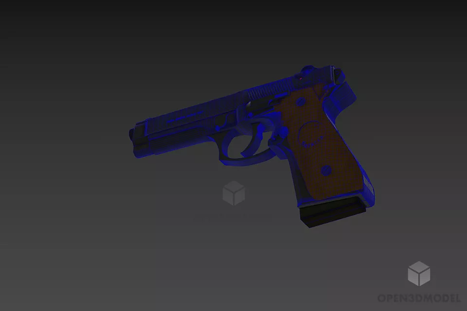 Pistol Gun Beretta 3d model 3