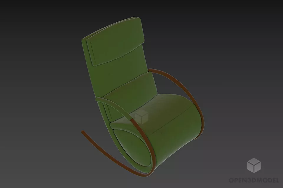 Smooth Edge Single Chair Armless Two Seats 3d model