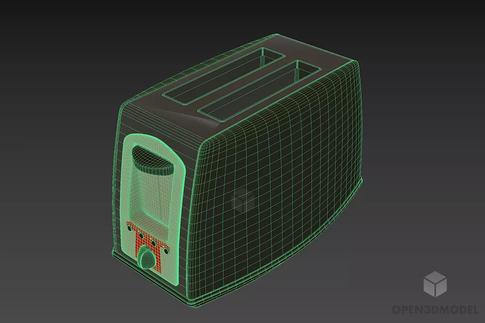 Kitchen Bread Toaster 3d model 2