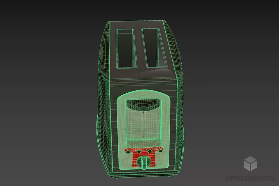 Kitchen Bread Toaster 3d model 3
