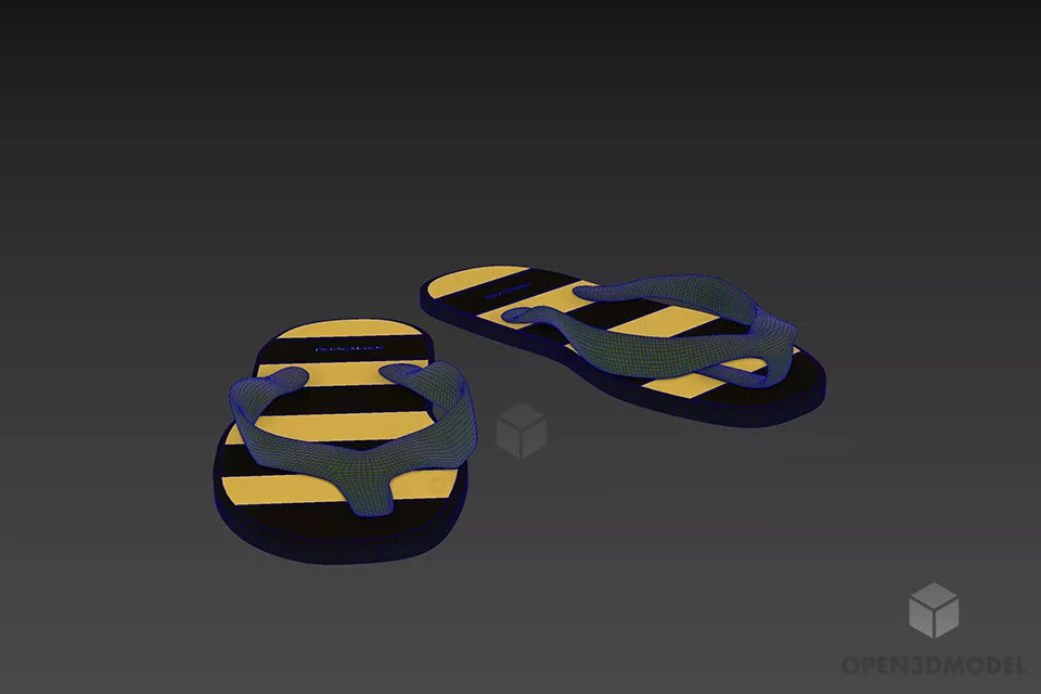 Rubber Slippers 3d model 2