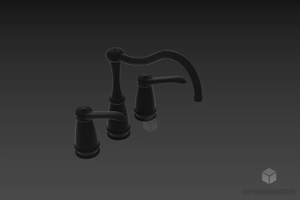 Marble Sink With Tap 3d model