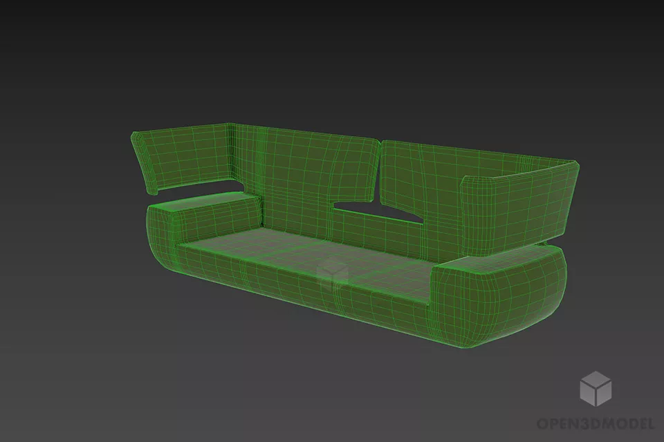 Bull Back Sofa 3d model 2