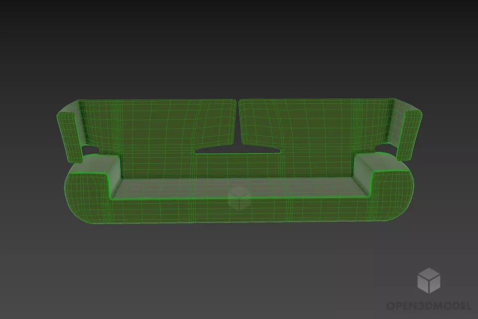 Bull Back Sofa 3d model 3