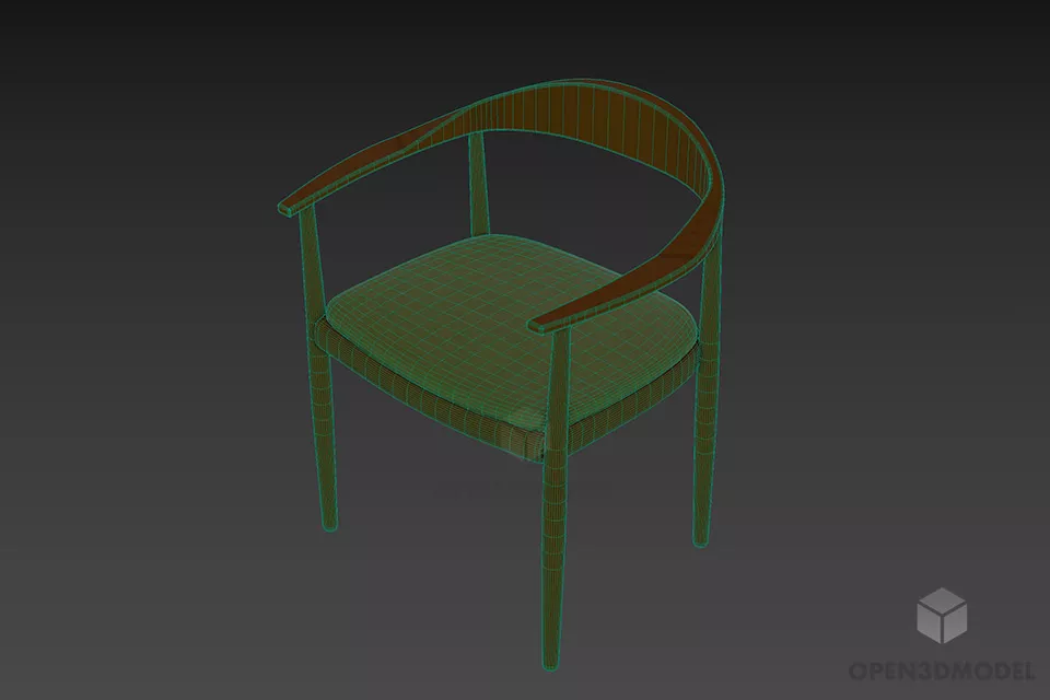 Scandinavian Armchair 3d model 2