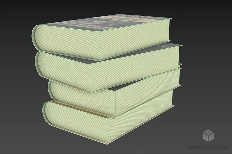 Stack Books With Different Lables 3d model 2