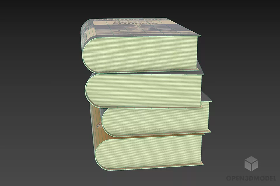Stack Books With Different Lables 3d model 3