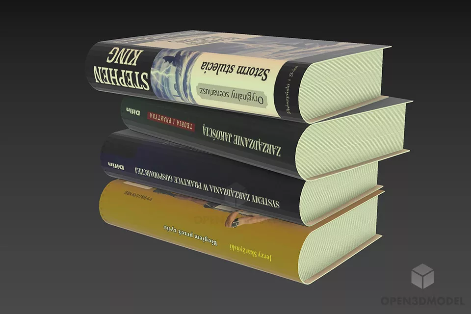Books Stack Dark Label 3d model