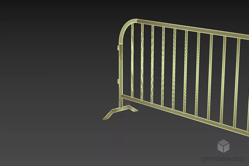 Barricade Isolated Fence 3d model 2
