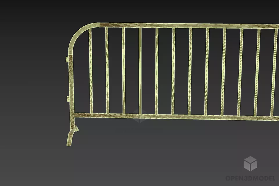 Barricade Isolated Fence 3d model 3