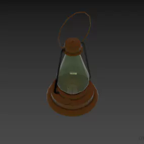 Vintage Steel Oil Lantern Lamp 3d model